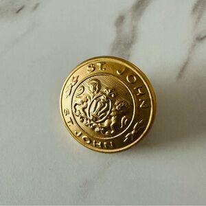 St. John Collection Replacement Button Matte Gold Lion Crest Monogram Large 7/8"